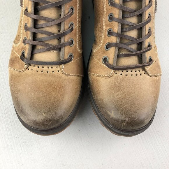 Freeway Easywear Women's Size EUR 37 Queen4 Brown Leather Combat Zip Ankle Boots - Picture 7 of 16